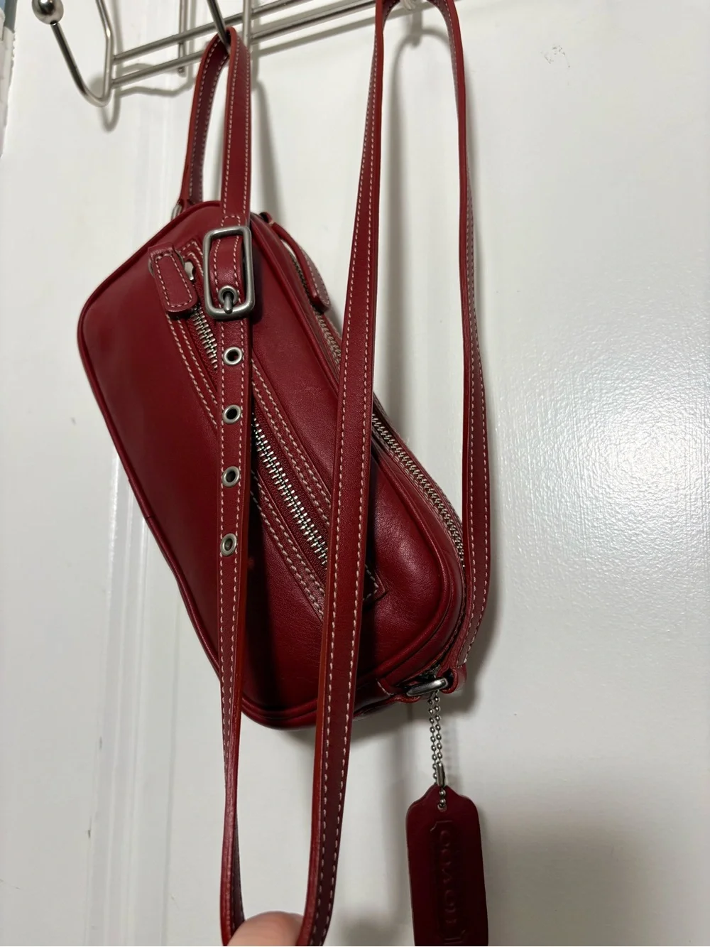 2002 Coach 9589 Red Legacy West Camera Bag Crossbody - Picture 11 of 15